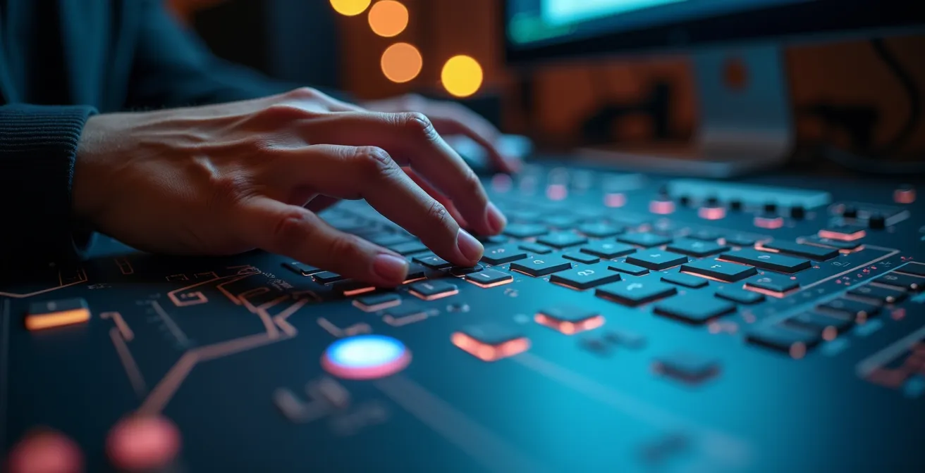 Interfaccia visuale di Isadora con metafore teatrali di scene e attori virtuali