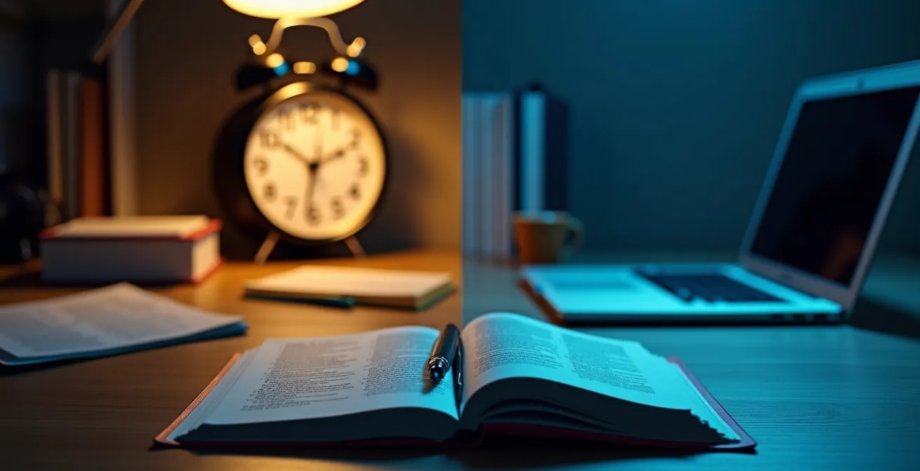 Traduttore al lavoro davanti al computer mostrando segni di concentrazione intensa