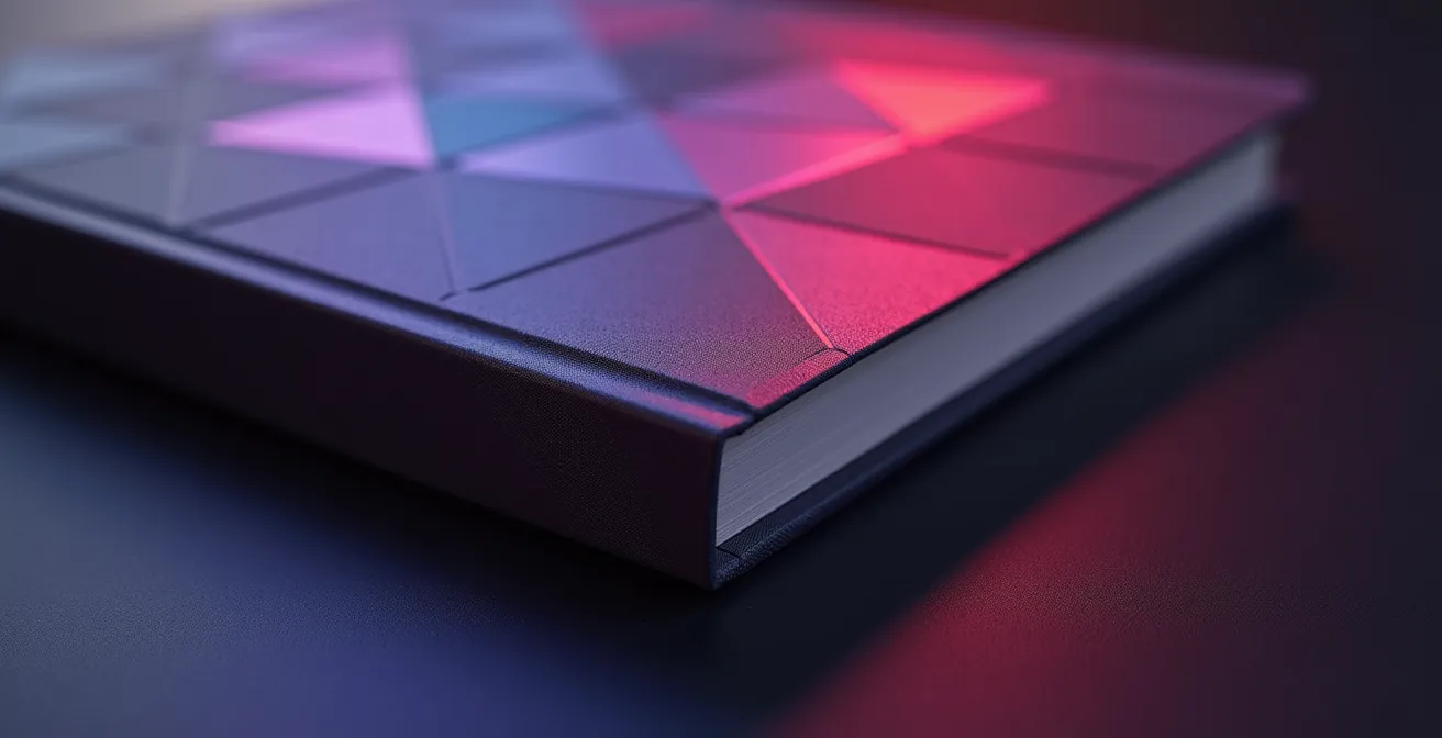 Dettaglio ravvicinato di copertina libro con vernice UV selettiva che crea effetti di luce